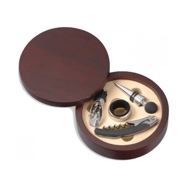 Cofre de madera con 4 accesorios